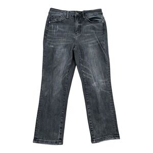Judy Blue Jeans‎ Women's 3/26 Black Skinny Fit Capri Cropped Stretch Stone Wash